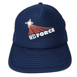 Force Snapback Trucker Hat Blue One Size Adjustable Mesh Back Speedway